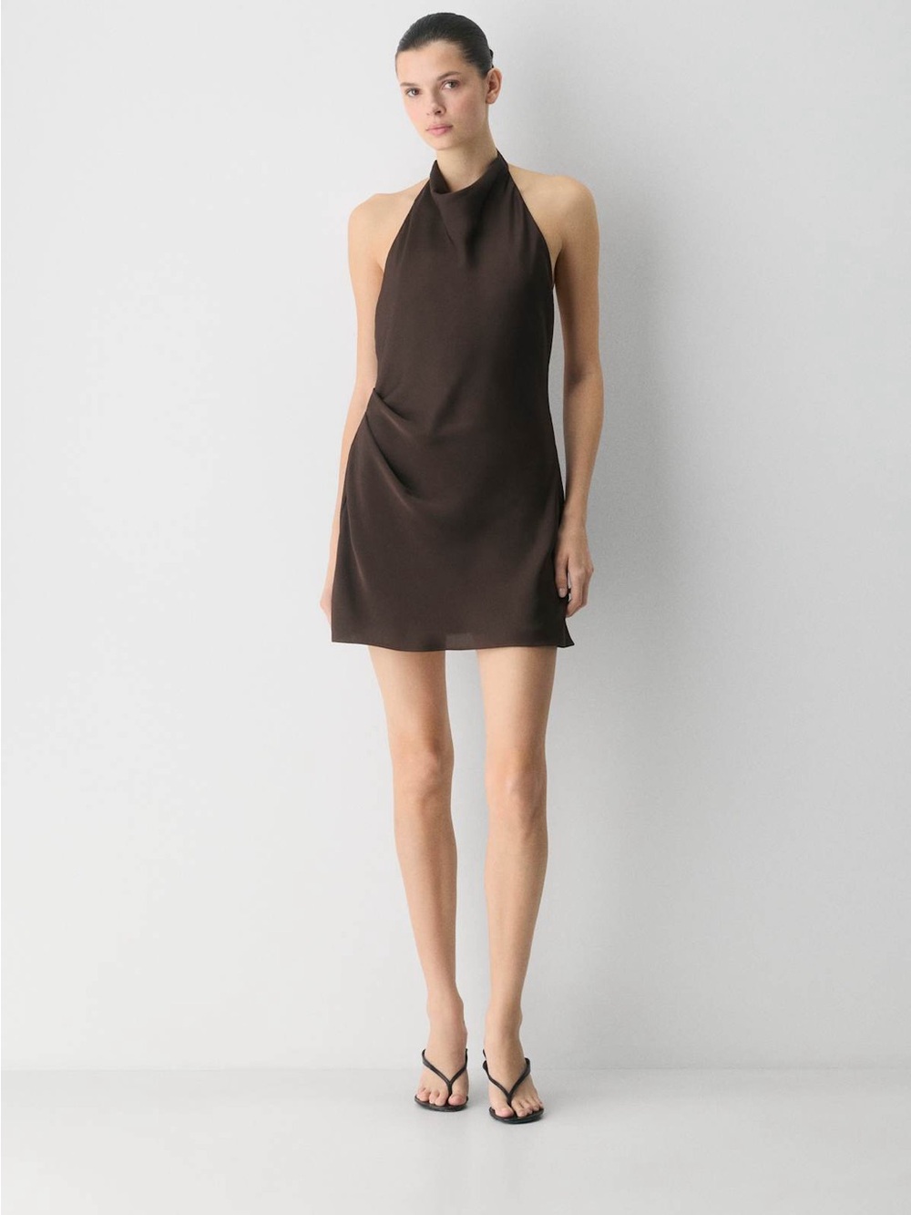 Aritzia Audience Satin Mini Halter Dress